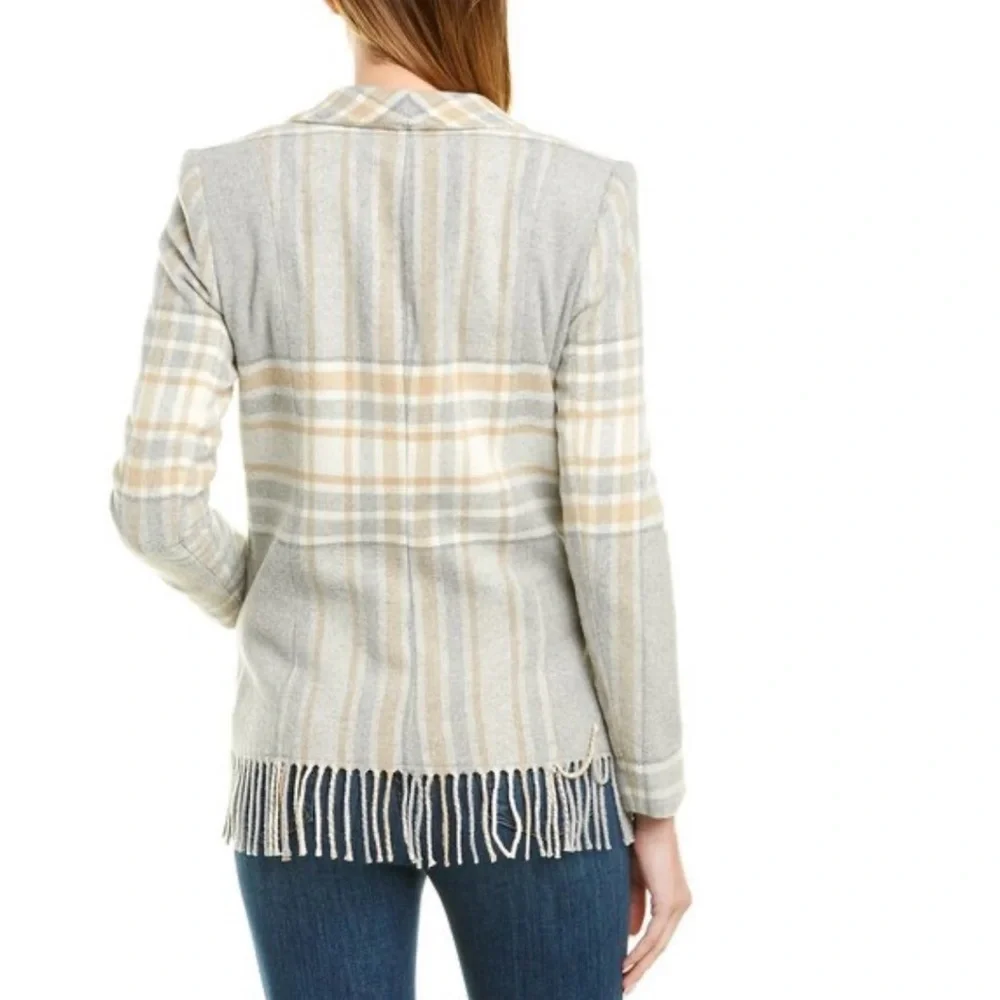 Anthropologie DREW Wool-Blend Quiet Luxury With Tassel Accents Blazer - Picture 2 of 5